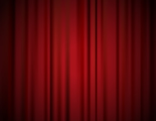 Wall Mural - red theatre curtain