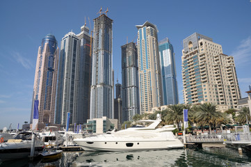 Wall Mural - Luxury Yachts at Dubai Marina, United Arab Emirates