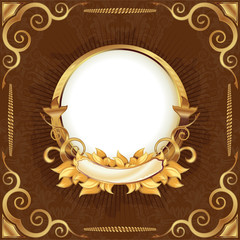 Wall Mural - Gold vintage frame