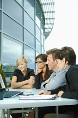 Canvas Print - Business people meeting outdoor