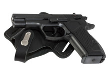 The Pistol Lays On Holster.