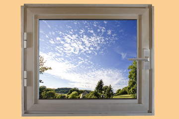  fenêtre double vitrage alu à la campagne