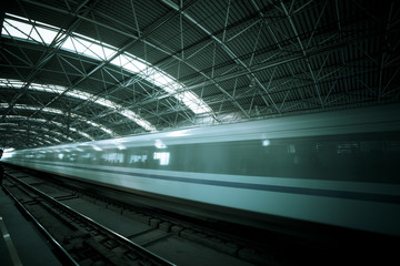 Canvas Print - train motion blur