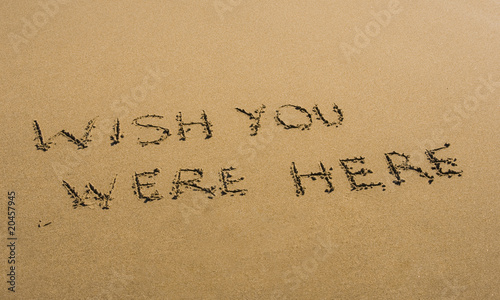 Fotomural Wish You Were Here written in sand