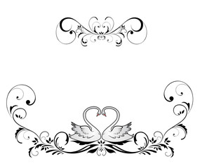 Poster - Wedding header with swans