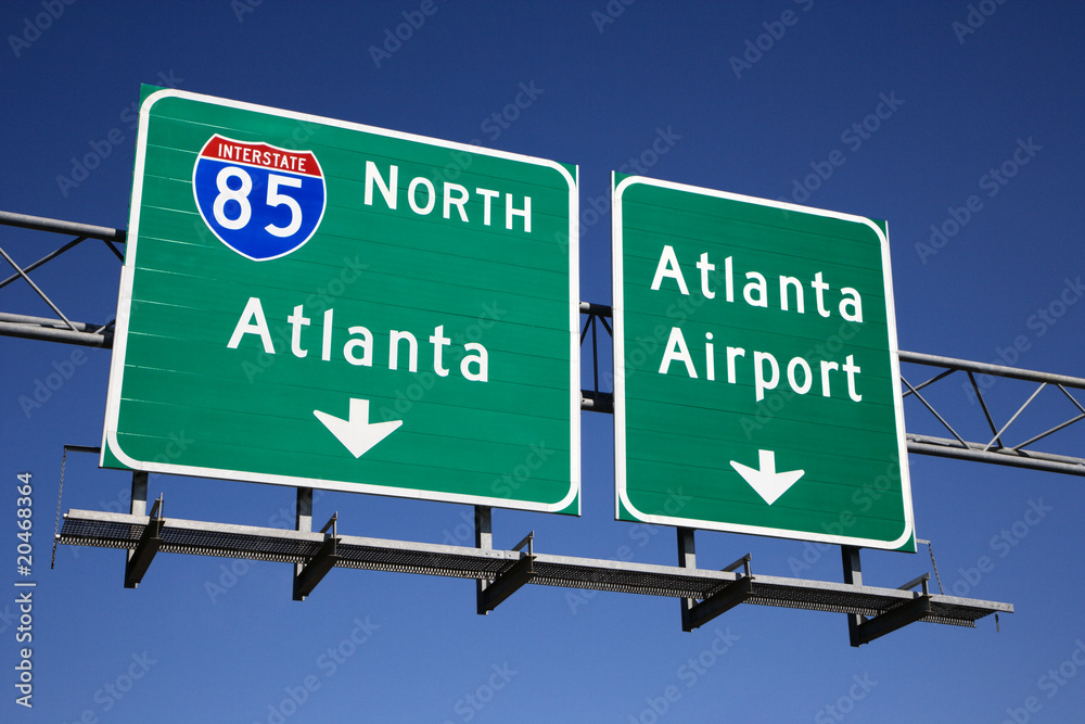 Atlanta Freeway Signs Stock Photo | Adobe Stock