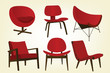 Vintage Red Chair Icons
