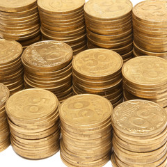 Wall Mural - Stack of golden coins