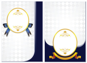 Wall Mural - gold-framed labels and background on different topics