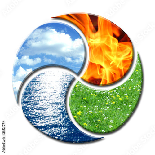 Fotografía Vier Elemente wie Yin Yang