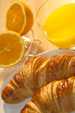 Fototapeta Na sufit - Healthy Continental Breakfast Croissant and Orange Juice