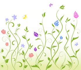 Poster - Seamless floral background