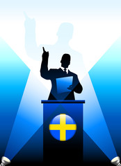 Canvas Print - Sweden Leader Giving Speech on Stage