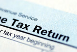 Fototapeta  - Close up view of the income tax return