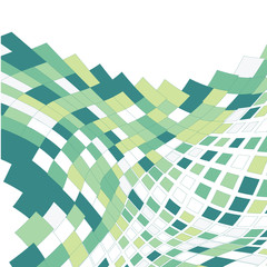Wall Mural - green abstract background with wavy mosaic design
