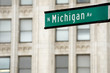 Michigan Avenue street sign, downtown Chicago