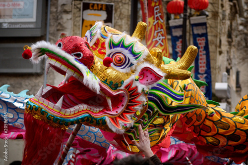 Naklejka - mata magnetyczna na lodówkę Dragon nouvel an Chinois