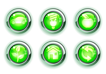 Wall Mural - green ecologe icons