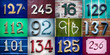 High-definition composition of 12 street numbers