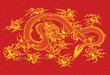 Red chinese dragon - vector illustration of mythological animal