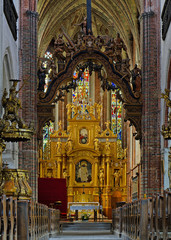 Wall Mural - Interior of the Church of St. Jacob in Torun, Poland.