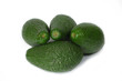 Four ripe fresh avocado isolated on white