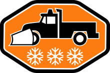 Snow Plow Truck With Snowflake Icon