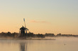 Foggy Dutch windmill