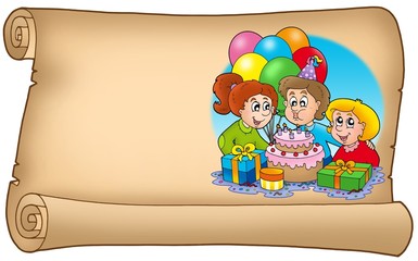 Poster - Scroll with celebrating kids