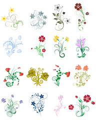 Wall Mural - flowers set