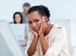 © WavebreakMediaMicro - Bored young businesswoman at her desk