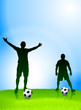 © iconspro - Soccer Players on Green Field Background