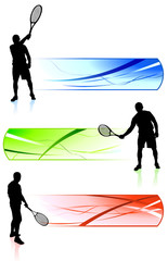 Wall Mural - Tennis Players with Banners