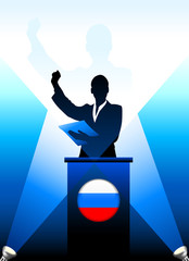 Canvas Print - Russia Leader Giving Speech on Stage