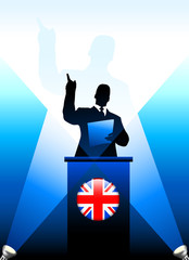 Canvas Print - United Kingdom Leader Giving Speech on Stage