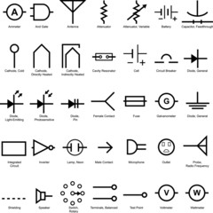 Wall Mural - Electrical Symbol Icon Set