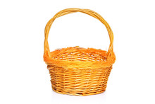 Yellow Basket Isolated On White Background