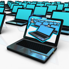 Team of laptop in network