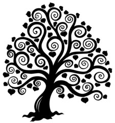 Wall Mural - Stylized tree silhouette