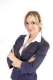 Fototapeta Na sufit - Confident Businesswoman On A White Background