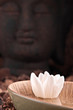 Schale mit Blüte und Buddha