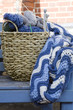 © elenarostunova - Blue wool and knitting needles in a wicker basket