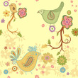 Seamless FLoral and Bird Pattern