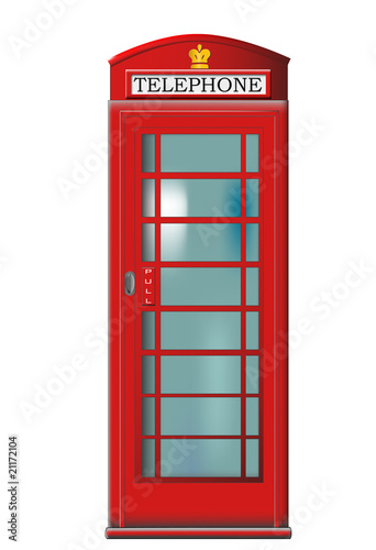 Naklejka - mata magnetyczna na lodówkę English red telephone booth vector