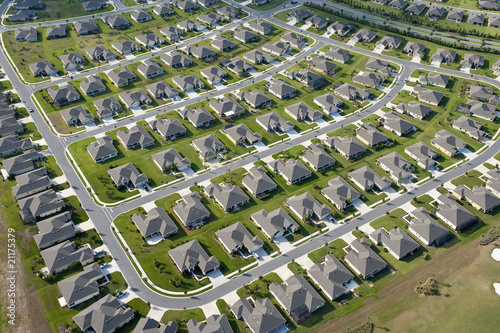 Fotografie, Obraz Aerial view of houses in typical home community