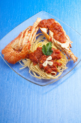 Sticker - lobster linguine with tomato sauce