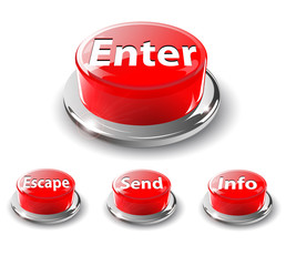 Poster - Web buttons, 3d red vector.