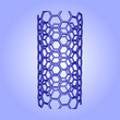 vector blue nanotube structure on light blue background