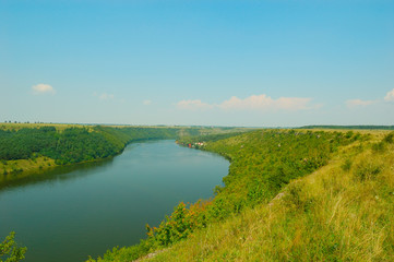  landscape with green hills and river