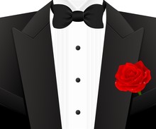 Bow Tie With Rose